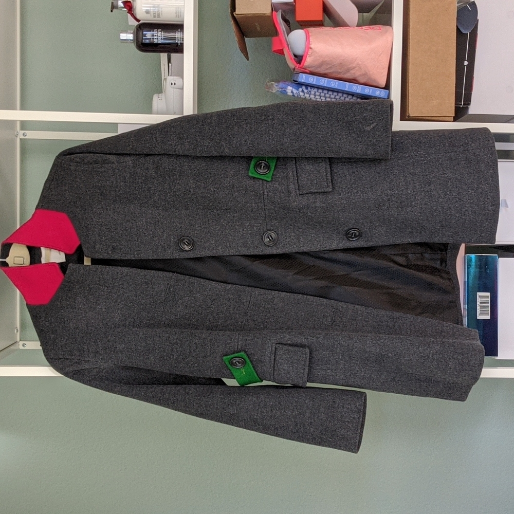 Aryn K grey wool coat